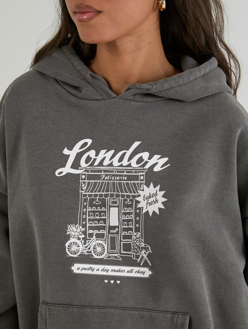 London Pâtisserie Hoodie In Acid Wash Hoodies & Sweatshirts Skinnydip London
