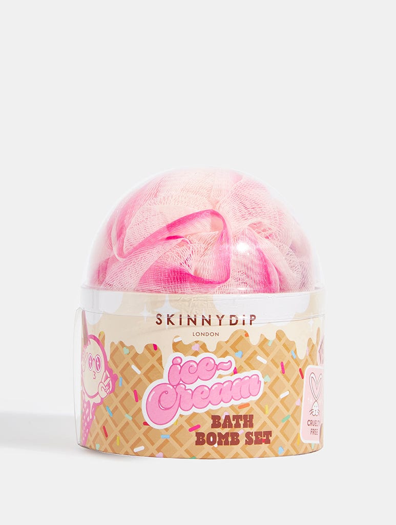 Loofah and Ice Cream Bath Bomb Gift Set Body Care Skinnydip London