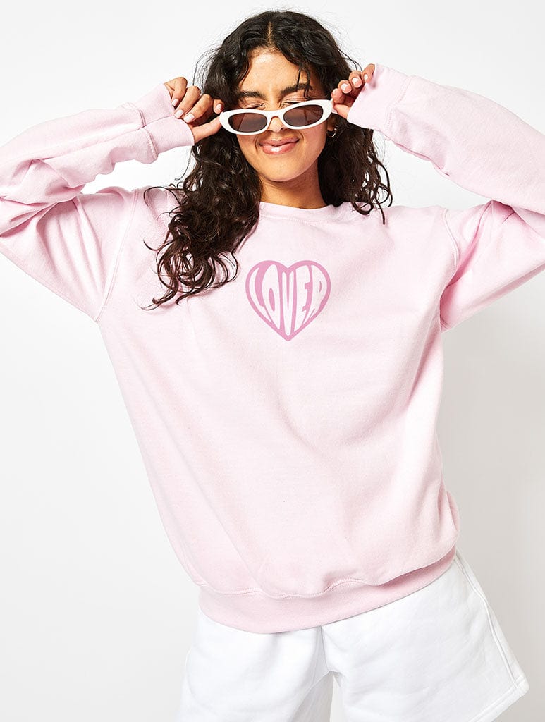 Lover Sweatshirt In Pink Hoodies & Sweatshirts Skinnydip London