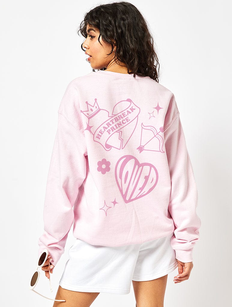Lover Sweatshirt In Pink Hoodies & Sweatshirts Skinnydip London