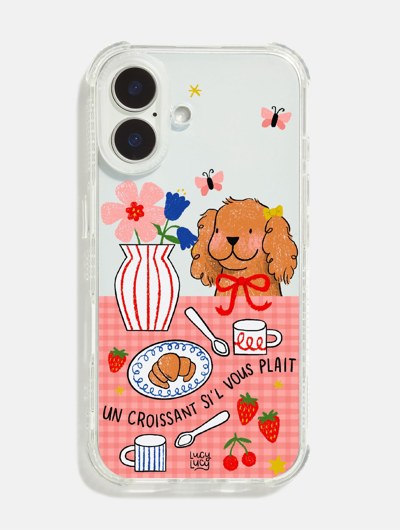 Lucy Lucy Designs x Skinnydip Un Croissant Si’l Vous Plait Shock iPhone Case Phone Cases Skinnydip London