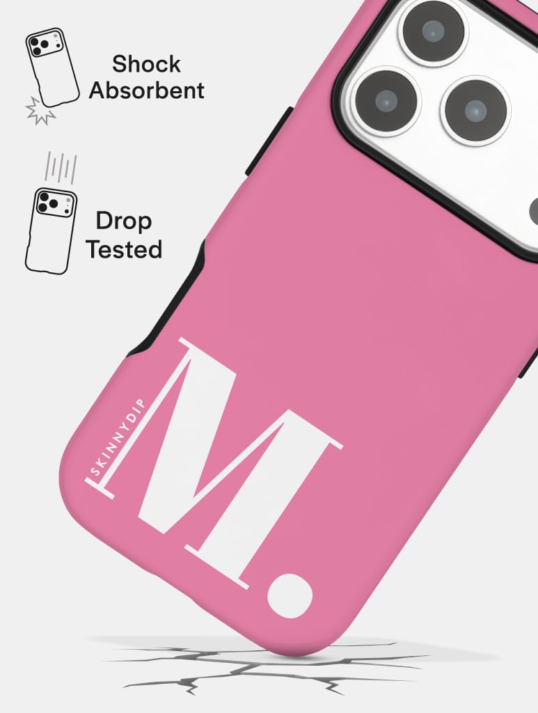 'M' Initial Pink Ultra Protective iPhone Case Phone Cases Skinnydip London