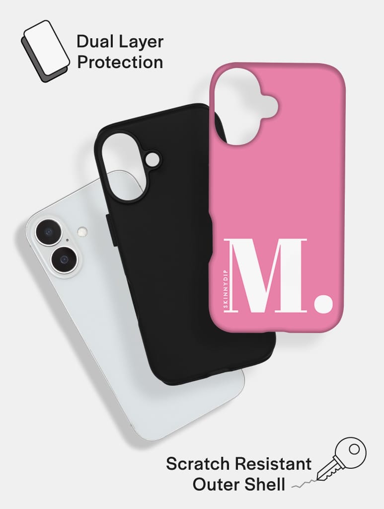 'M' Initial Pink Ultra Protective iPhone Case Phone Cases Skinnydip London