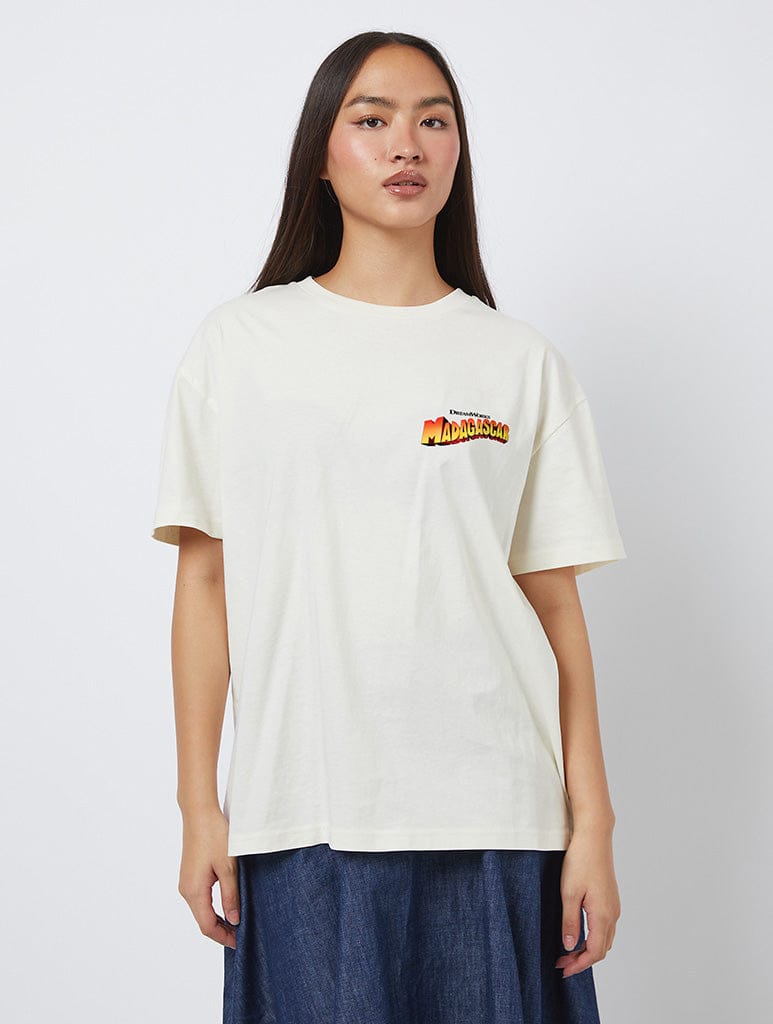 Madagascar x Skinnydip Character T-Shirt In White Tops & T-Shirts Skinnydip London