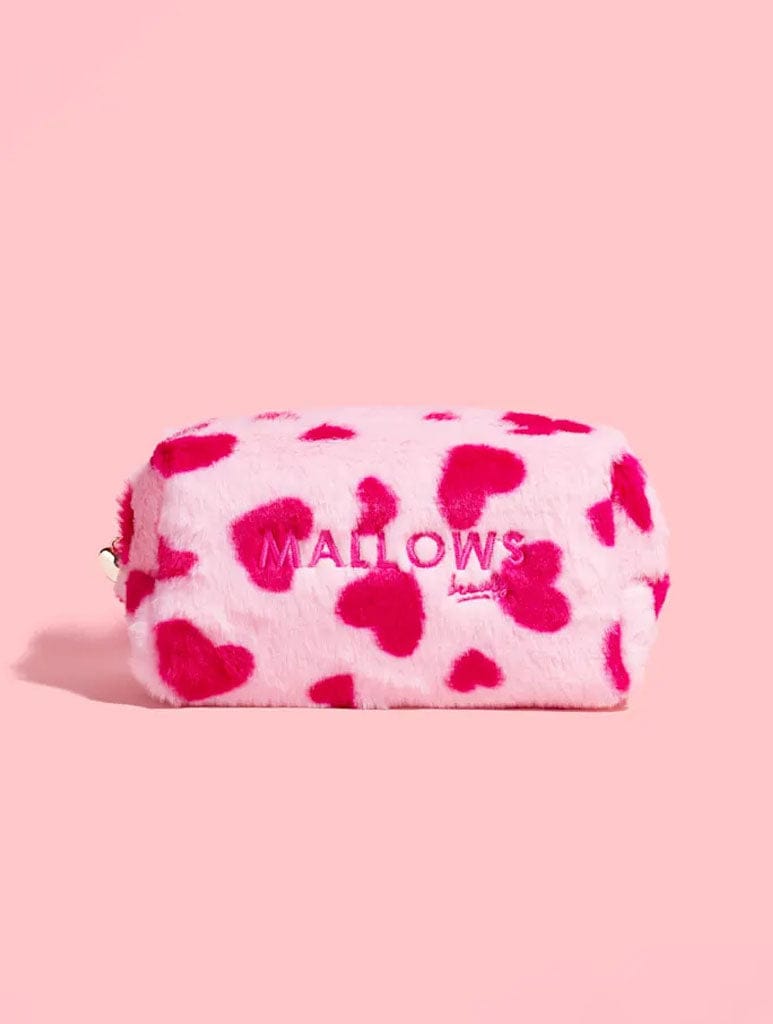 Mallows Pink Heart Fur Make Up Bag Body Care Mallows Beauty