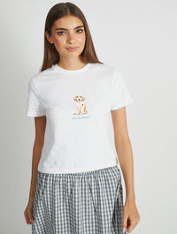 Man's Best Friend Puppy Baby T-Shirt In White Tops & T-Shirts Skinnydip London