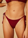 Marbella Burgundy Smock Bikini Bottoms Swimsuits Swim Society