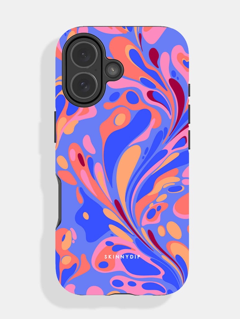 Marble Swirl Blue Pink And Orange Ultra Protective iPhone Case Phone Cases Skinnydip London