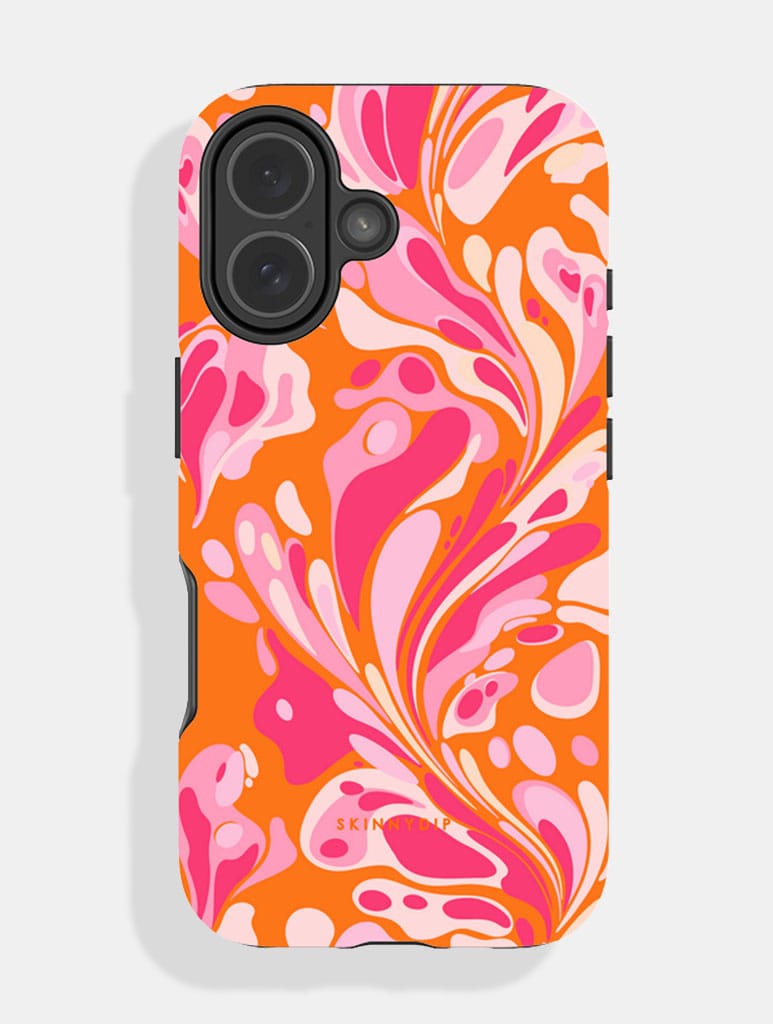 Marble Swirl Orange Ultra Protective iPhone Case Phone Cases Skinnydip London
