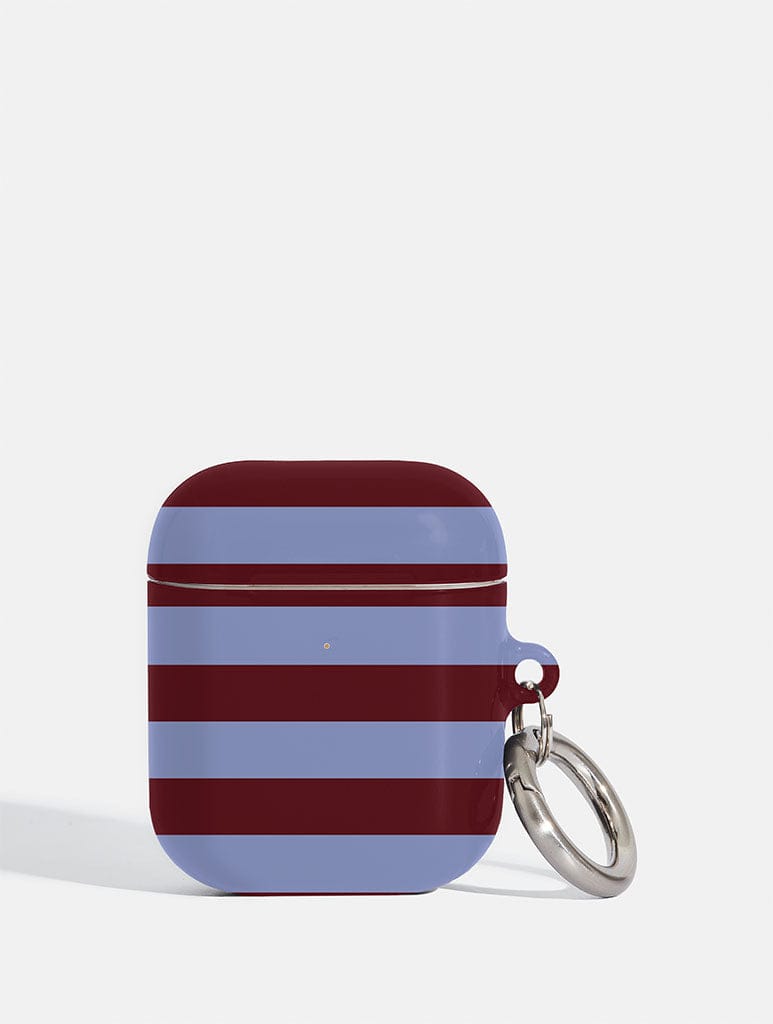 Maroon and Blue Stripes AirPods Case AirPods Cases Skinnydip London