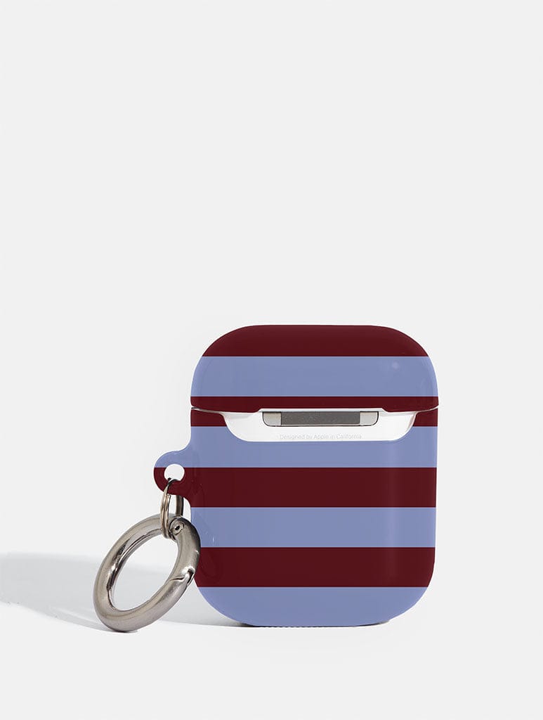 Maroon and Blue Stripes AirPods Case AirPods Cases Skinnydip London