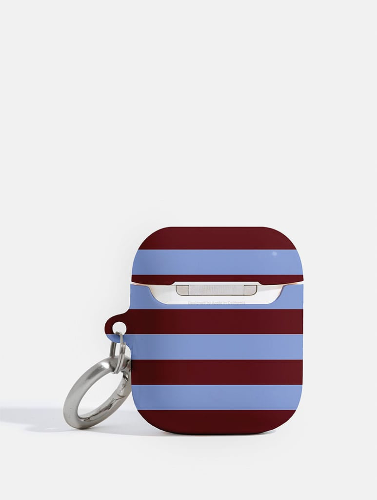 Maroon and Blue Stripes AirPods Case AirPods Cases Skinnydip London
