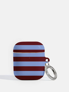 Maroon and Blue Stripes AirPods Case AirPods Cases Skinnydip London