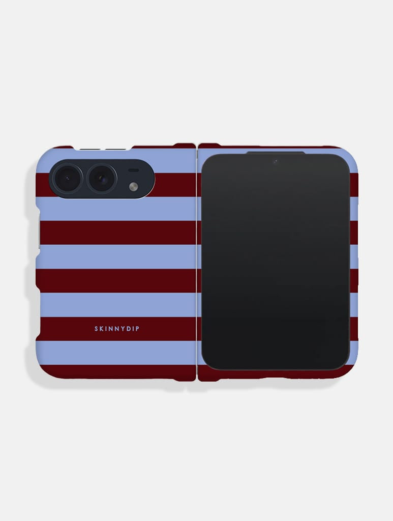 Maroon And Blue Stripes Impact Resistant iPhone Duo Case Phone Cases Skinnydip London