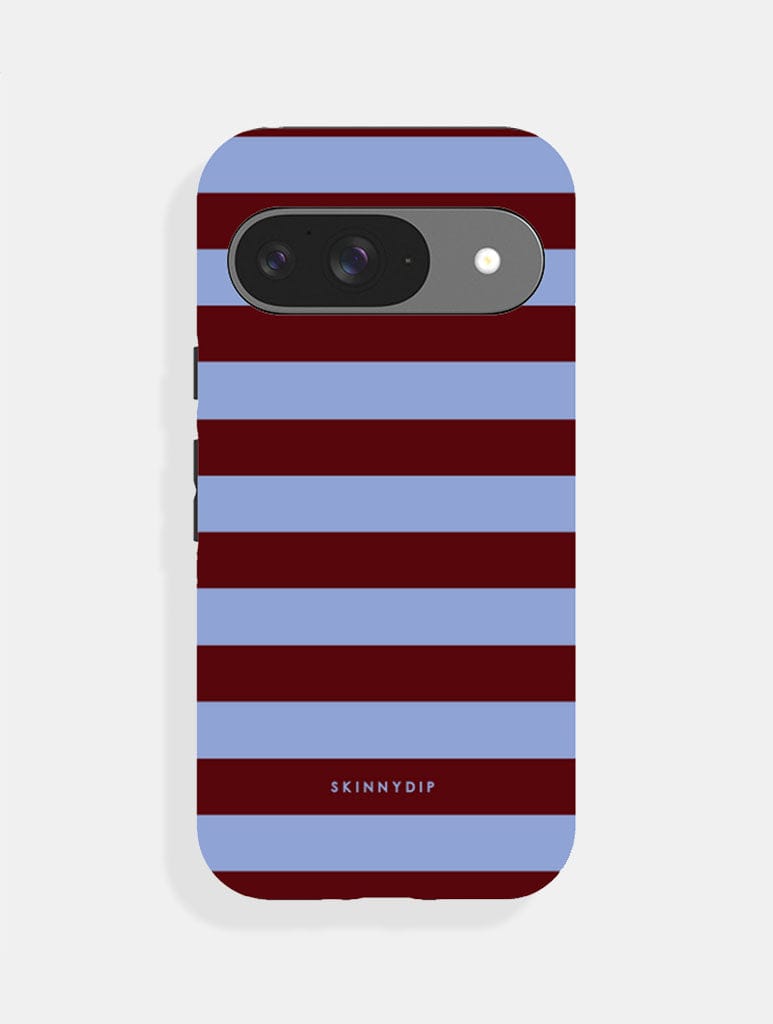 Maroon and Blue Stripes Ultra Protective Google Pixel Case Phone Cases Skinnydip London