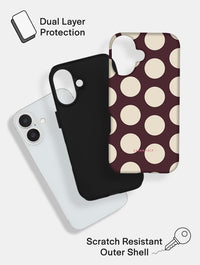 Maroon and Cream Polka Dots Ultra Protective iPhone Case Phone Cases Skinnydip London