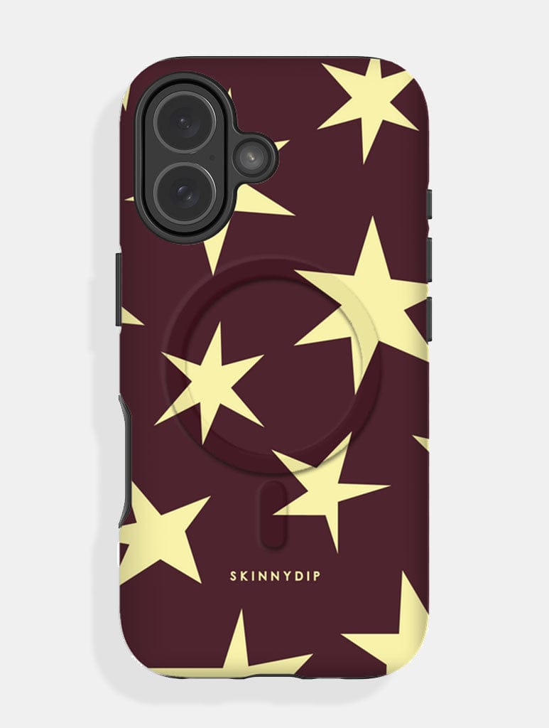 Maroon and Yellow Ditsy Star MagSafe Ultra Protective iPhone Case Phone Cases Skinnydip London