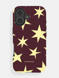 Maroon and Yellow Ditsy Star Ultra Protective iPhone Case Phone Cases Skinnydip London