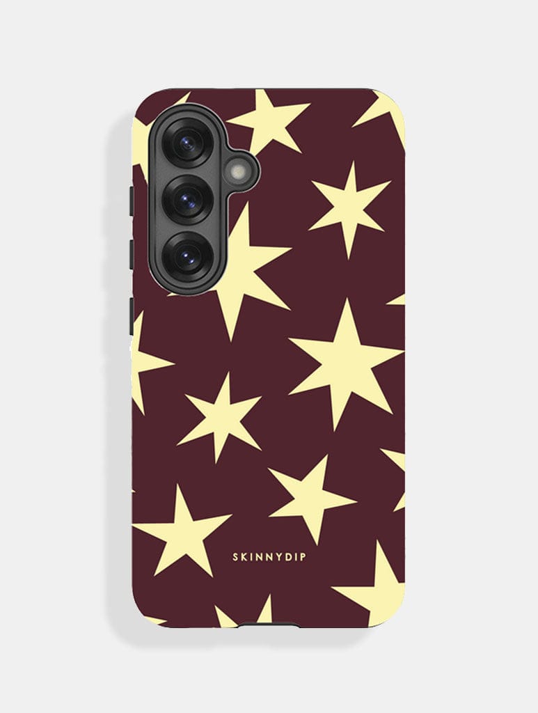 Maroon and Yellow Ditsy Star Ultra Protective Samsung Case Phone Cases Skinnydip London