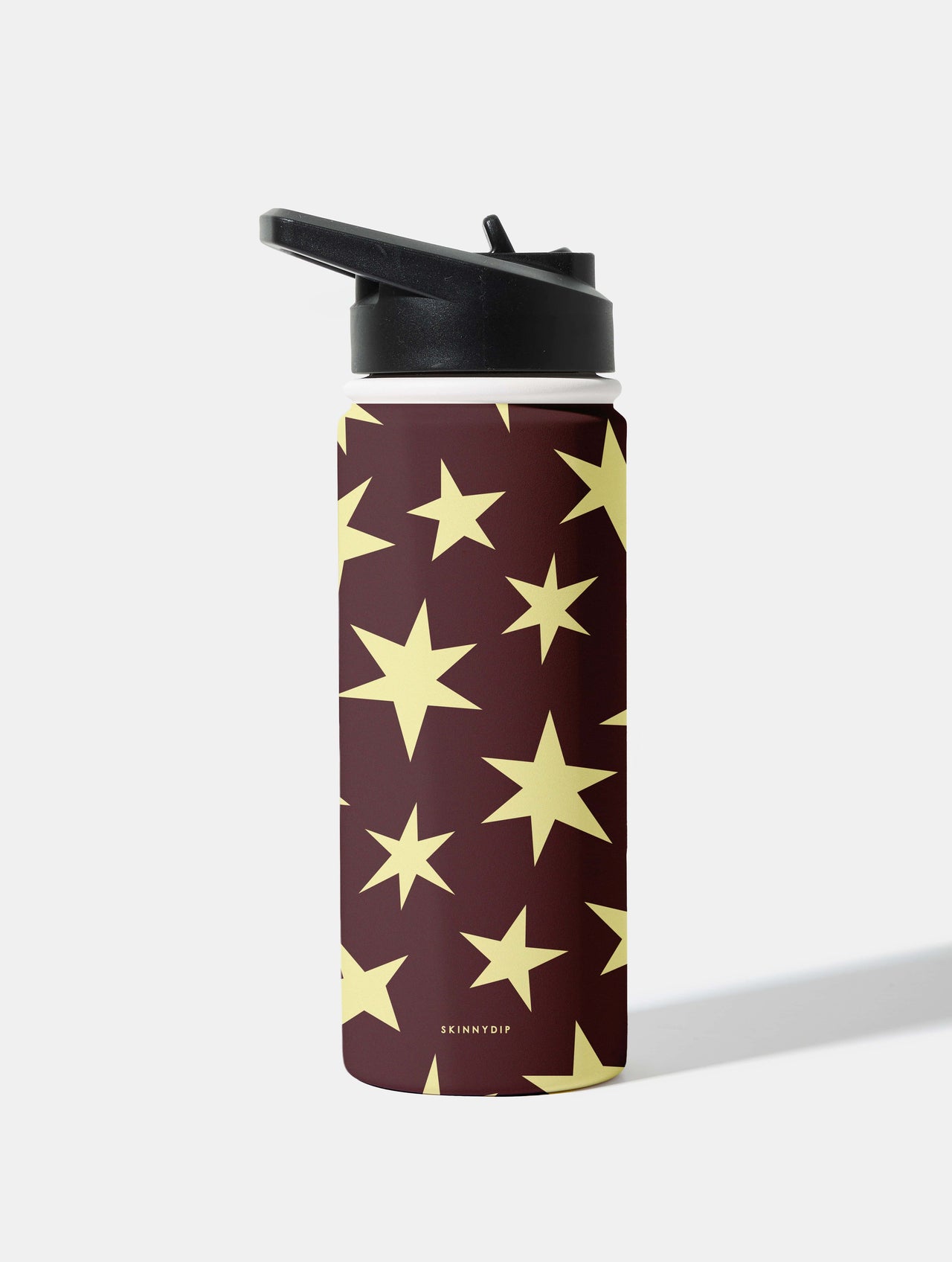 Maroon and Yellow Stars 18oz Stainless Steel Water bottle Water Bottles Skinnydip London