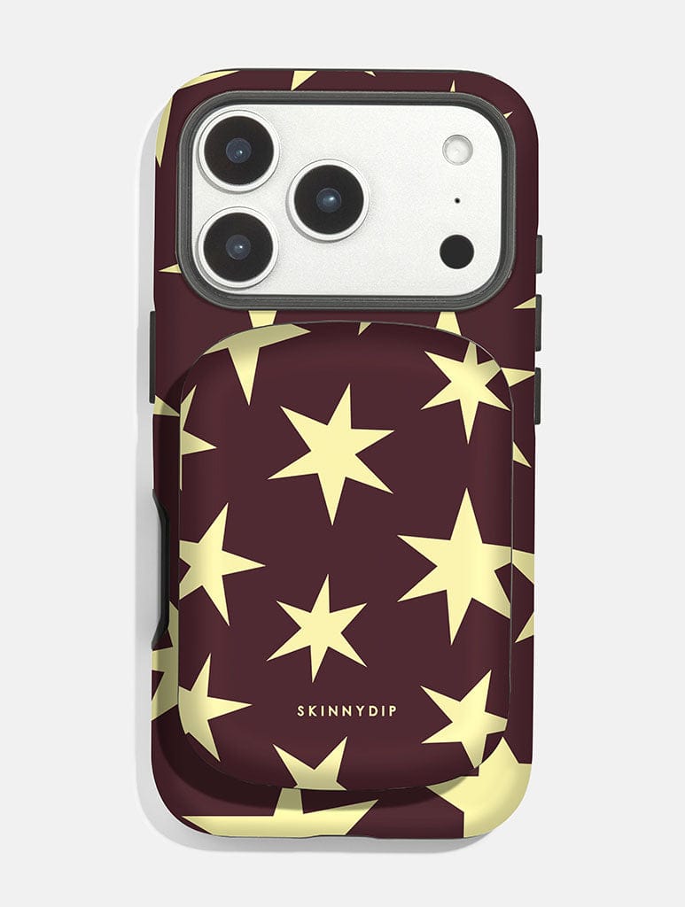 Maroon and Yellow Stars  Portable Magsafe Charger Portable Chargers Skinnydip London