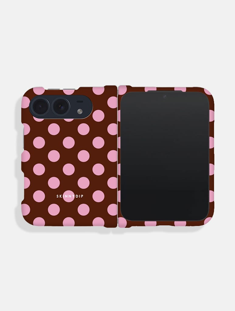 Maroon Pink Large Polka Dot Impact Resistant iPhone Duo Case Phone Cases Skinnydip London