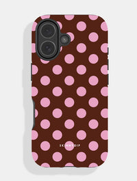 Maroon Pink Large Polka Dot Ultra Protective iPhone Case Phone Cases Skinnydip London