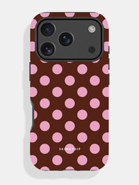 Maroon Pink Large Polka Dot Ultra Protective iPhone Case Phone Cases Skinnydip London