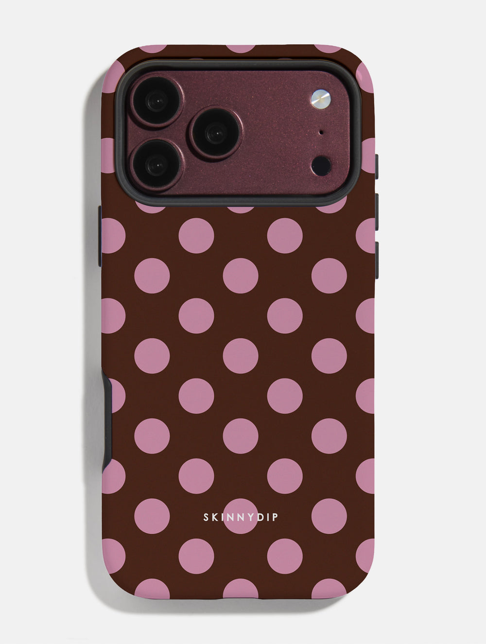 Maroon Pink Large Polka Dot Ultra Protective iPhone Case Phone Cases Skinnydip London