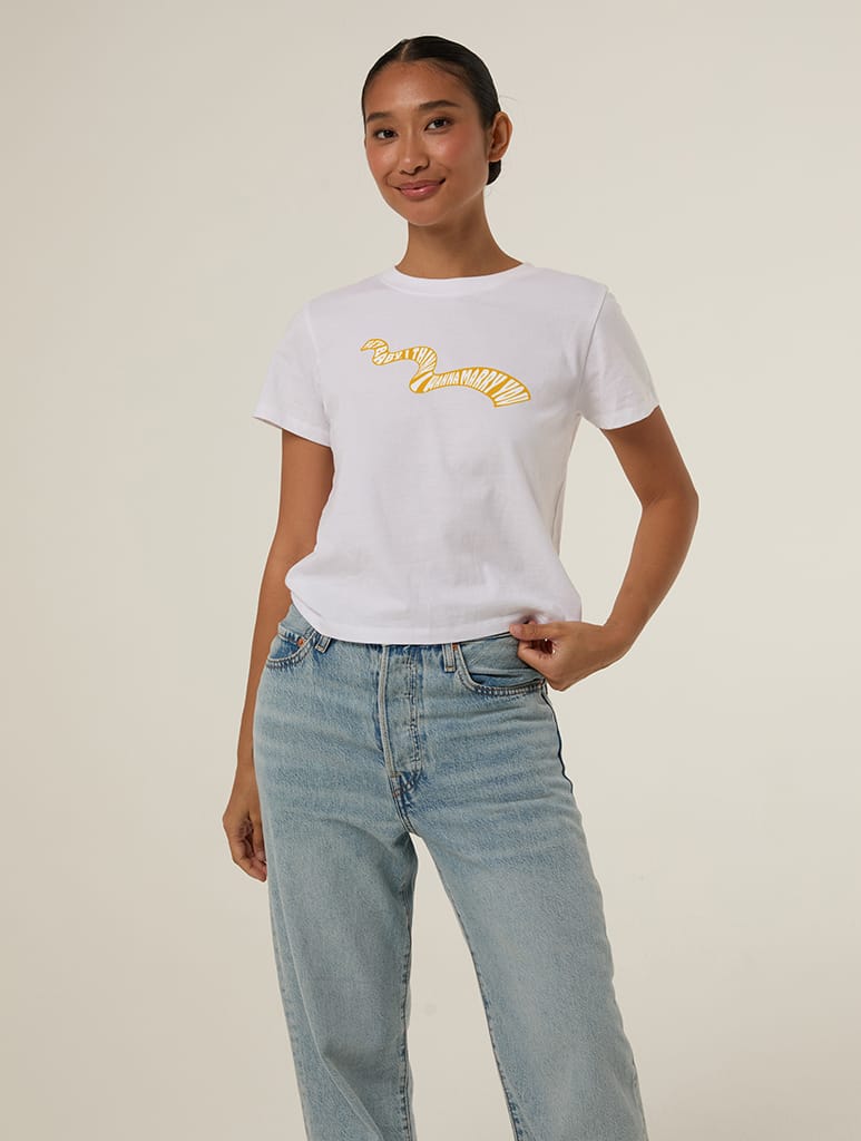 Marry You Baby T-Shirt In White Tops & T-Shirts Skinnydip London