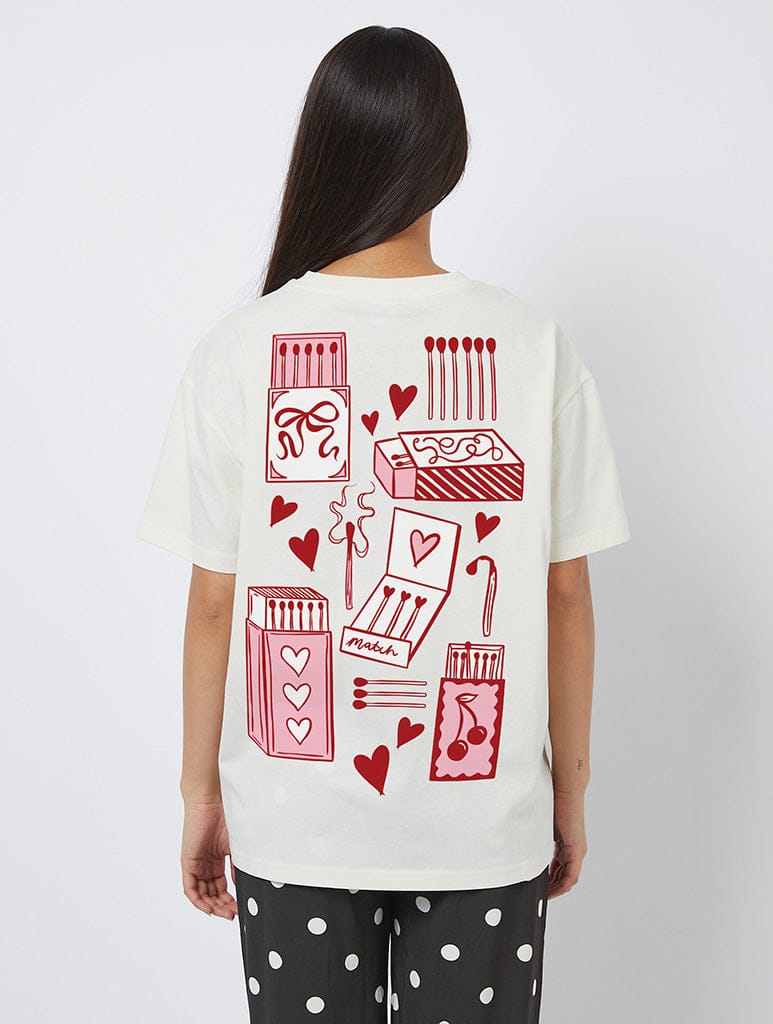 Match Made In Heaven T-Shirt In White Tops & T-Shirts Skinnydip London