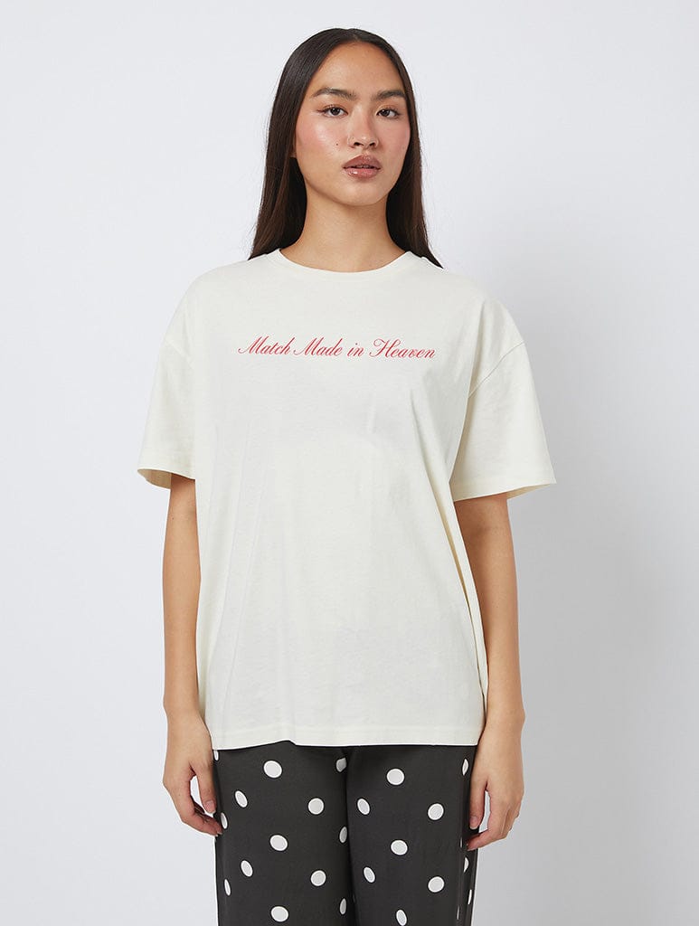 Match Made In Heaven T-Shirt In White Tops & T-Shirts Skinnydip London