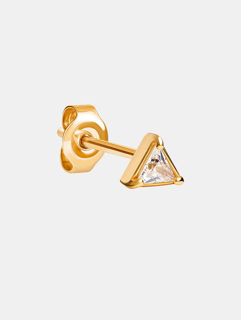 Metal Morphosis Triangle Stud In Gold Jewellery Metal Morphosis