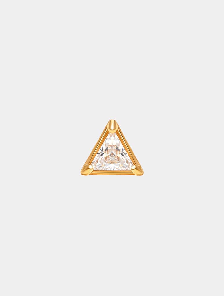 Metal Morphosis Triangle Stud In Gold Jewellery Metal Morphosis