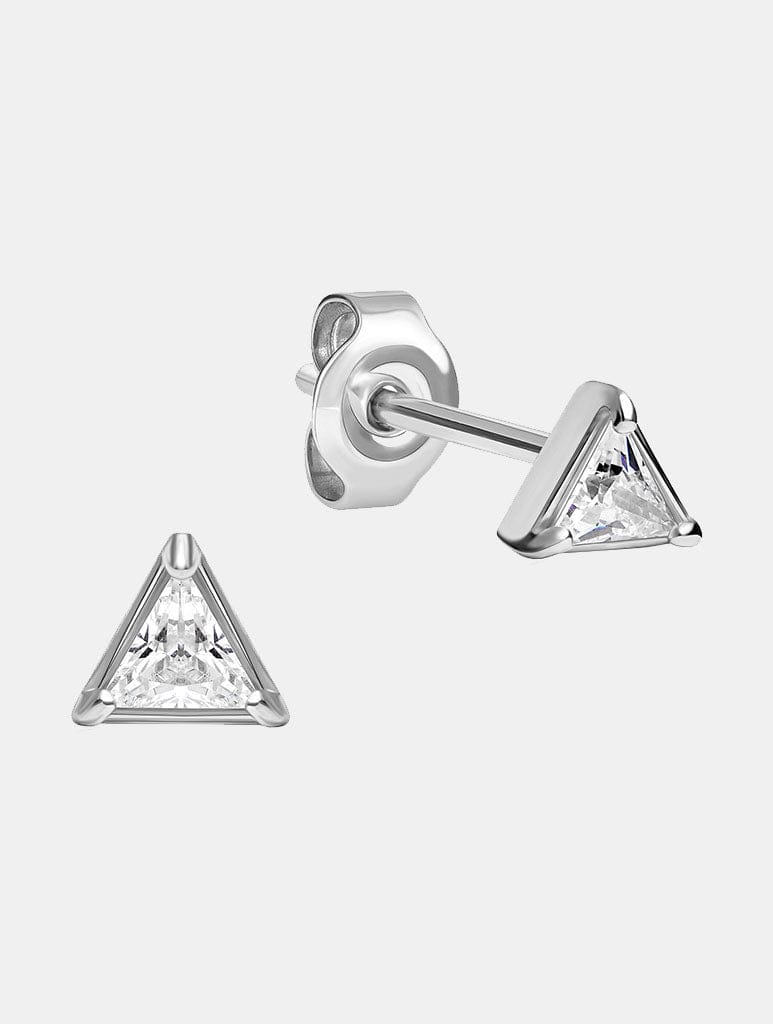 Metal Morphosis Triangle Stud In Silver Jewellery Metal Morphosis