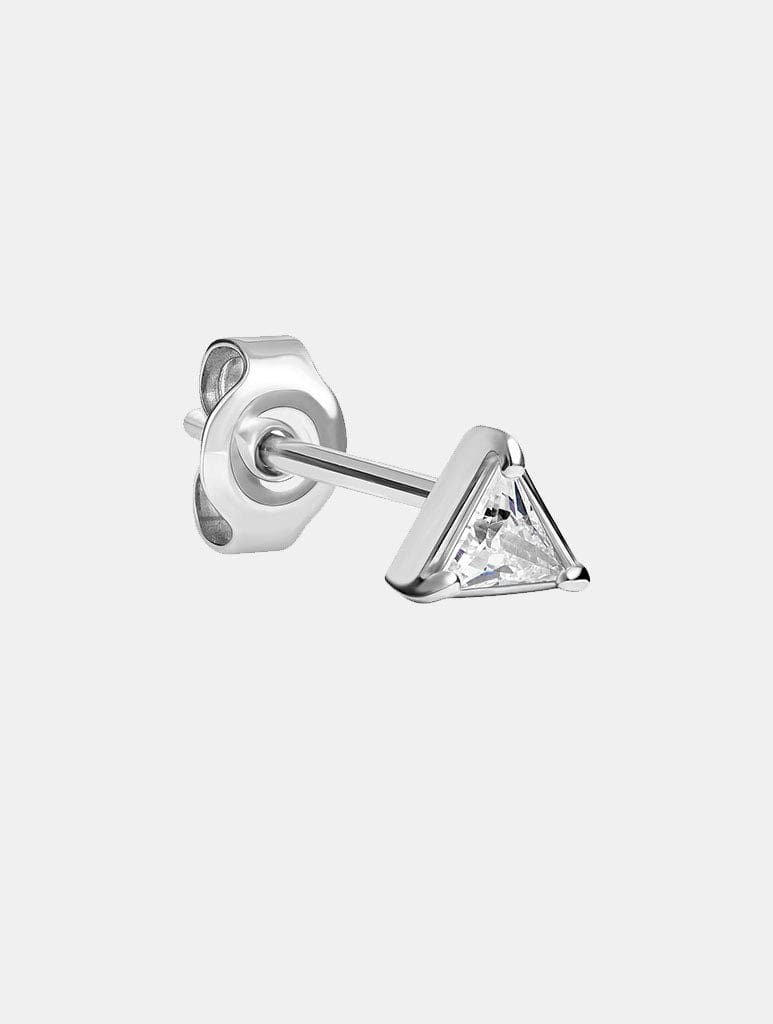 Metal Morphosis Triangle Stud In Silver Jewellery Metal Morphosis