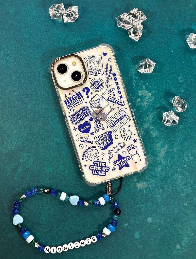 Midnights Blue Beaded Phone Strap Swiftie Presents Skinnydip London