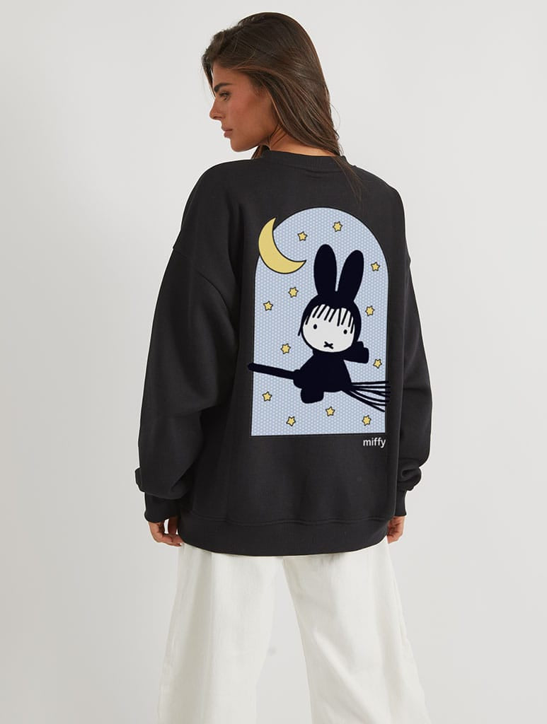 Miffy Witch Sweatshirt In Black Hoodies & Sweatshirts Skinnydip London