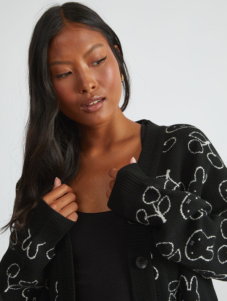 Miffy x Skinnydip Knitted Cardigan in Black Jumpers & Cardigans Skinnydip London