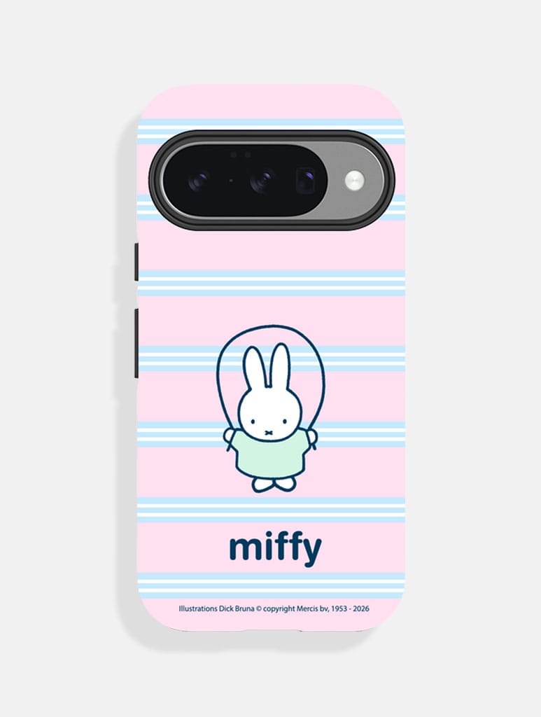 Miffy x Skinnydip Miffy Skipping Stripe Ultra Protective Google Pixel Case Phone Cases Skinnydip London
