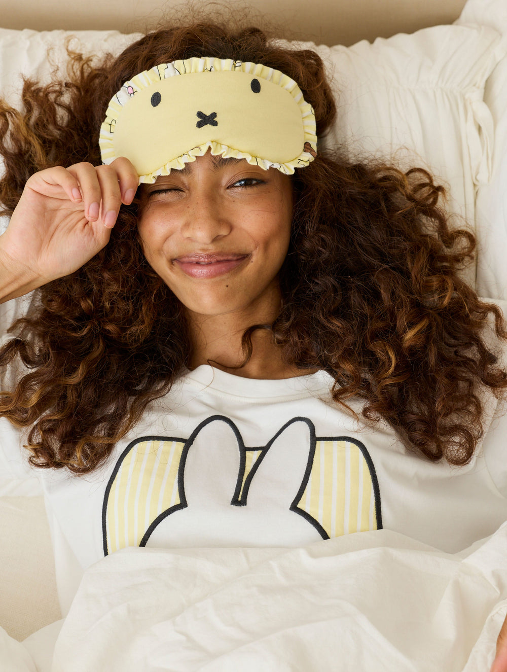 Miffy x Skinnydip Night T-Shirt and Trouser Pyjama Set with Eye Mask Lingerie & Nightwear Skinnydip London