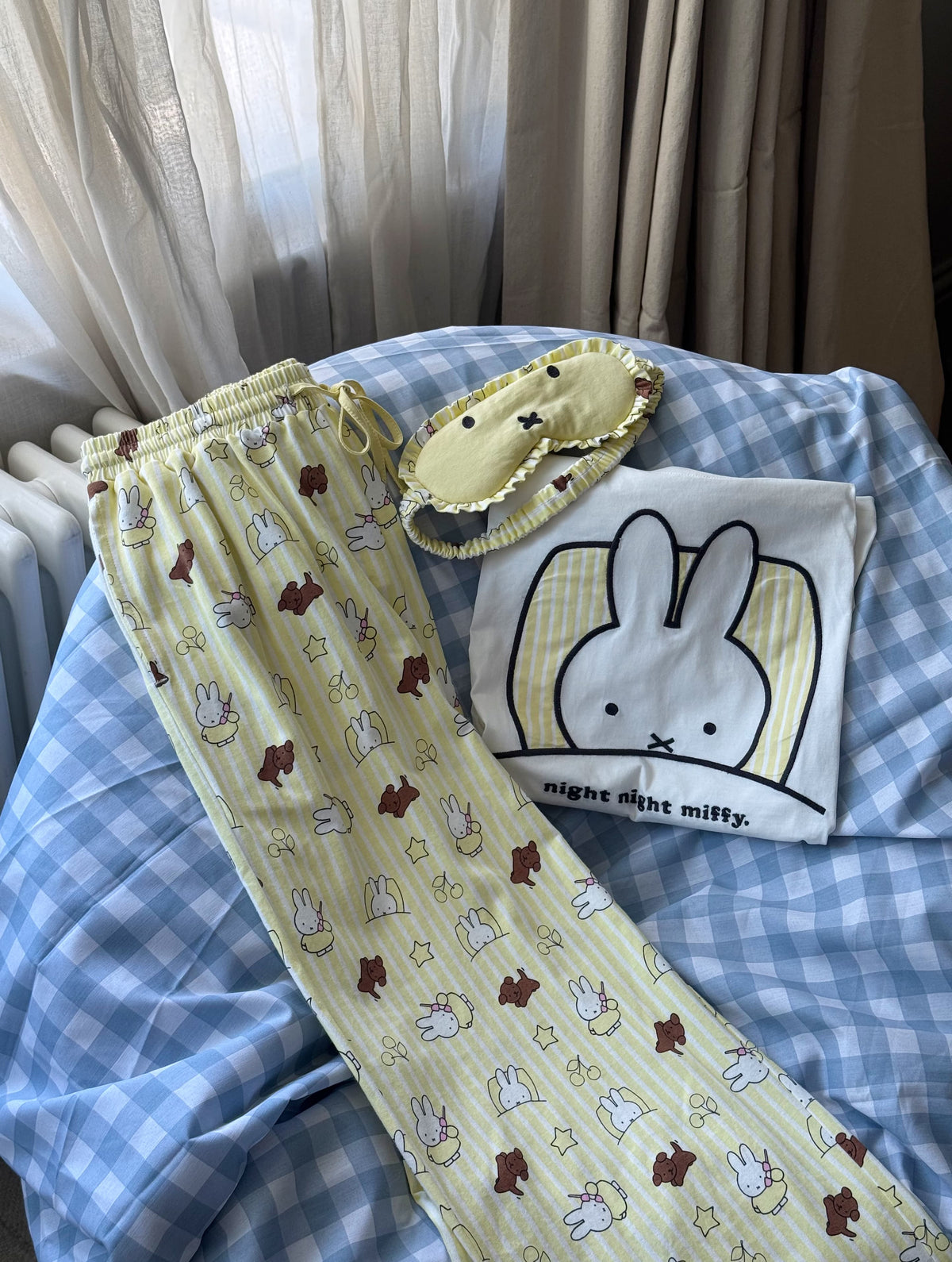 Miffy x Skinnydip Night T-Shirt and Trouser Pyjama Set with Eye Mask Lingerie & Nightwear Skinnydip London