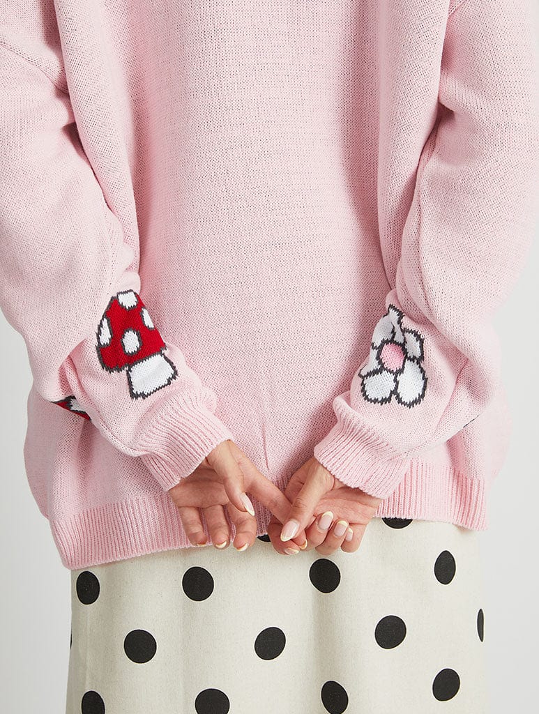 Miffy x Skinnydip Pink Flower Knitted Jumper Jumpers & Cardigans Skinnydip London