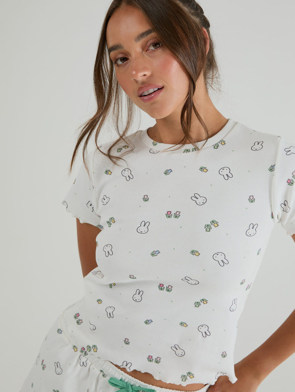 Miffy x Skinnydip Tulip Ribbed Pyjama Shorts Set Lingerie & Nightwear Skinnydip London