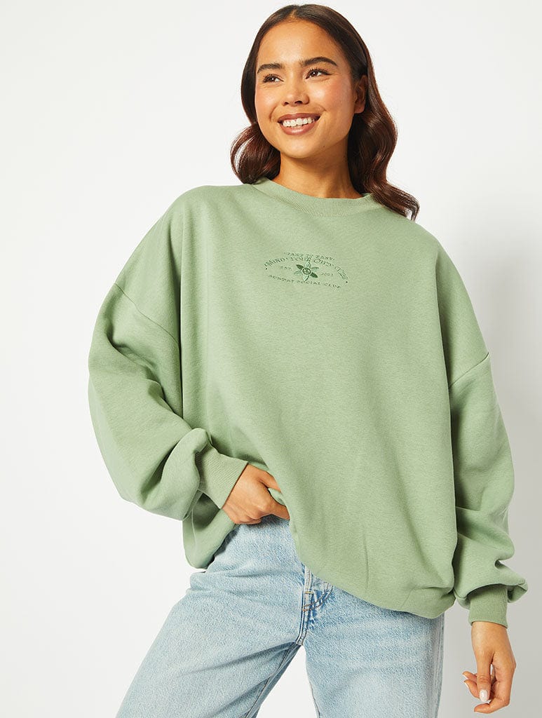 Mind Your Own Vibe Oversized Sweatshirt Hoodies & Sweatshirts Skinnydip London