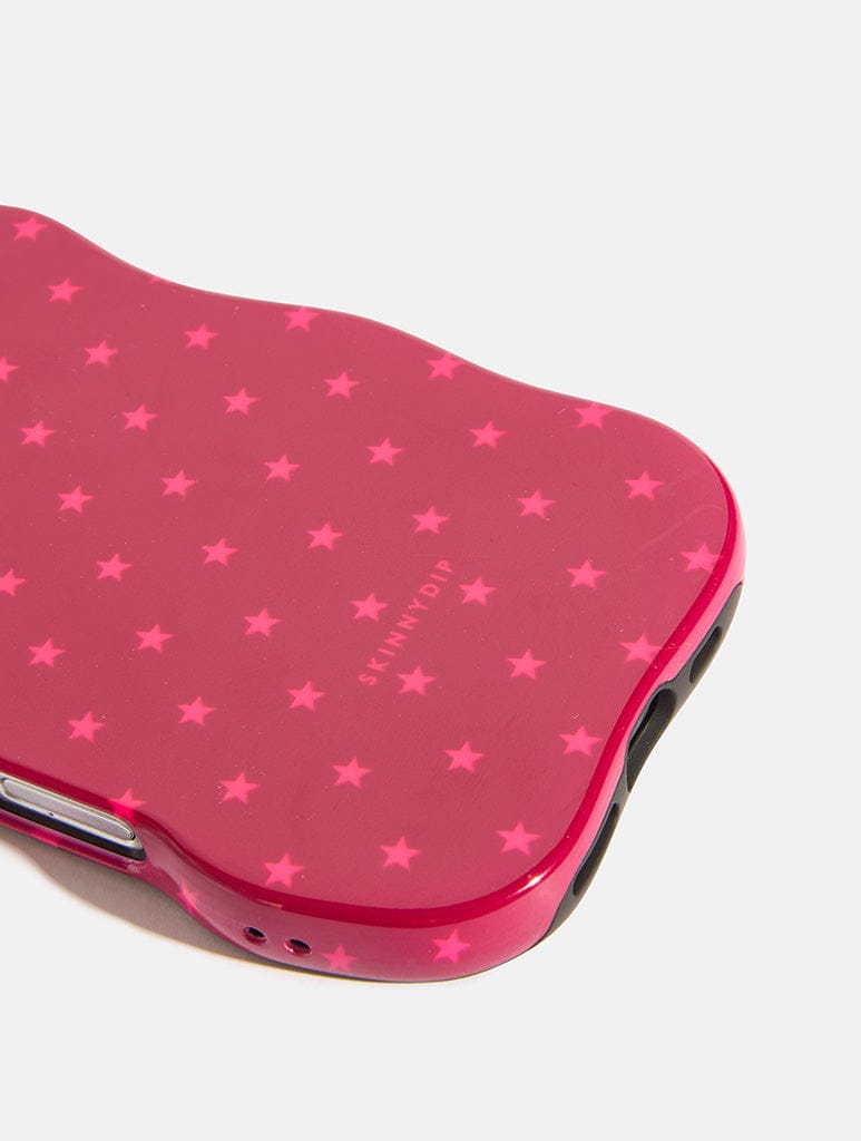 Mini Star Burgundy and Pink Wiggle Ultra Protective iPhone Case Phone Cases Skinnydip London