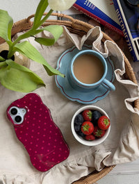 Mini Star Burgundy and Pink Wiggle Ultra Protective iPhone Case Phone Cases Skinnydip London