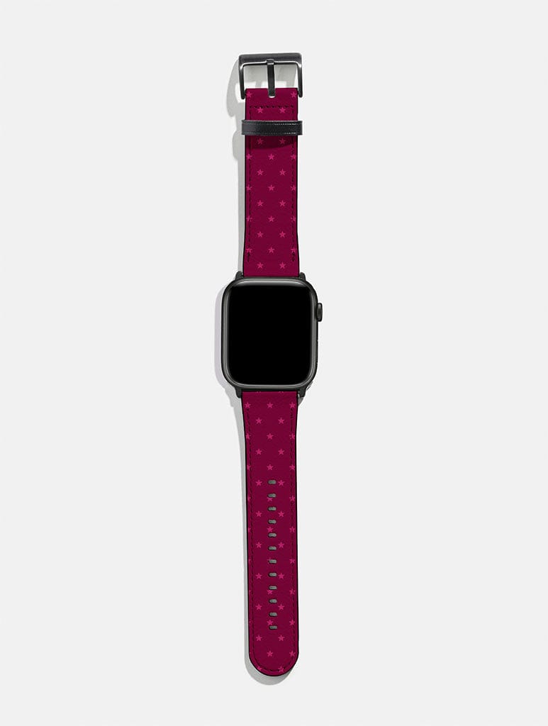 Mini Star Burgundy Apple Watch Strap Watch Straps Skinnydip London