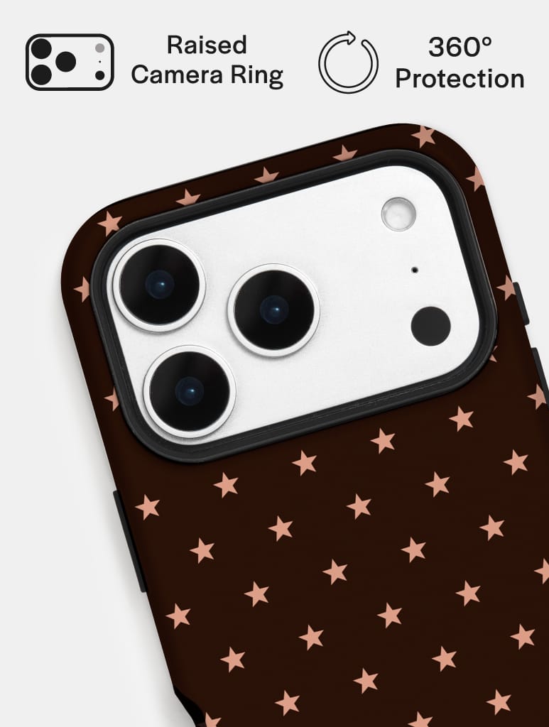Mini Star Chocolate Brown Ultra Protective iPhone Case Phone Cases Skinnydip London