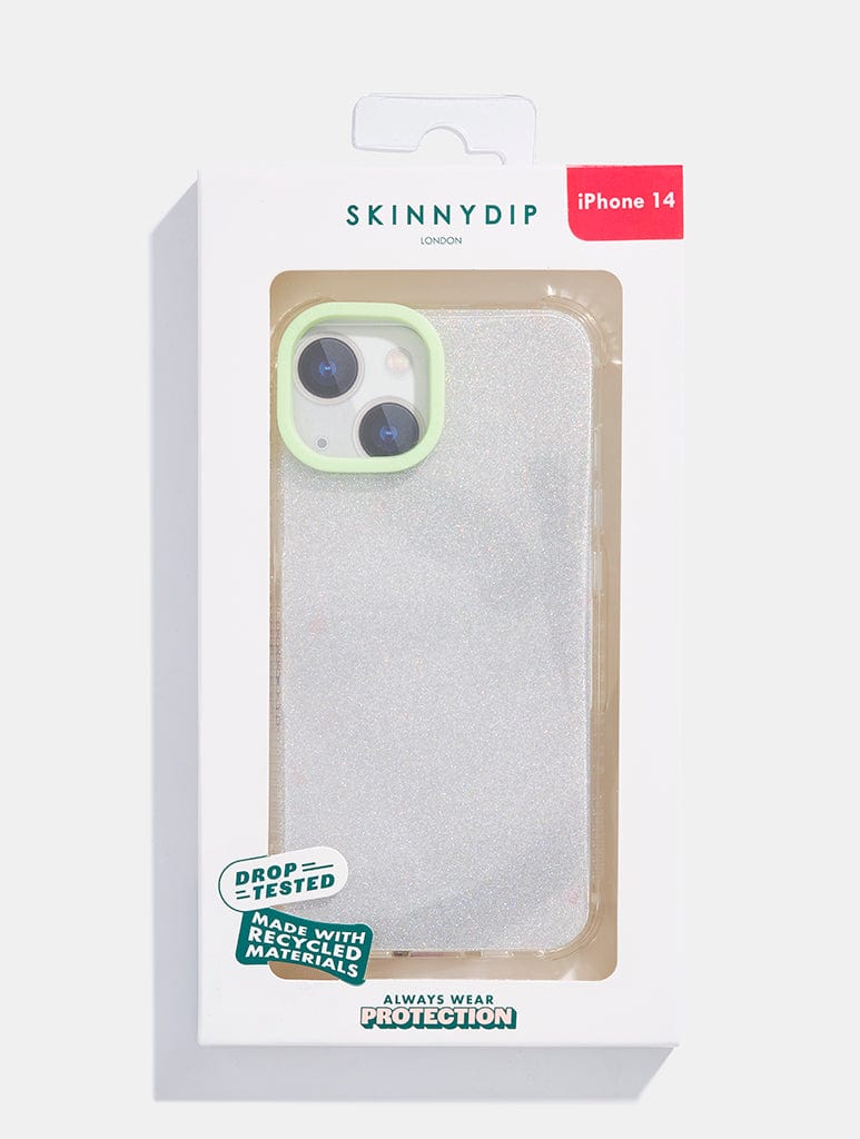 Minimal Glitter Mint Shock iPhone Case | Sparkly iPhone and